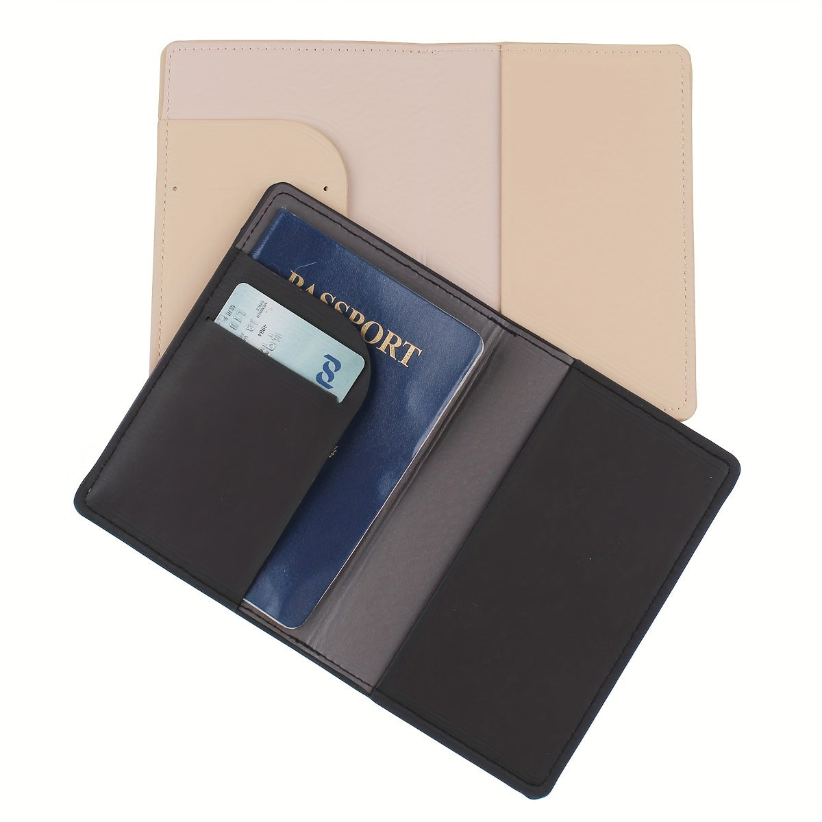 2pcs Travel Passport Holders for Couples Faux Leather Stain Resistant Lightweight Honeymoon