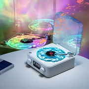Vinyl Record Player with Wireless Speaker and Ocean Wave Lights for Music Lovers