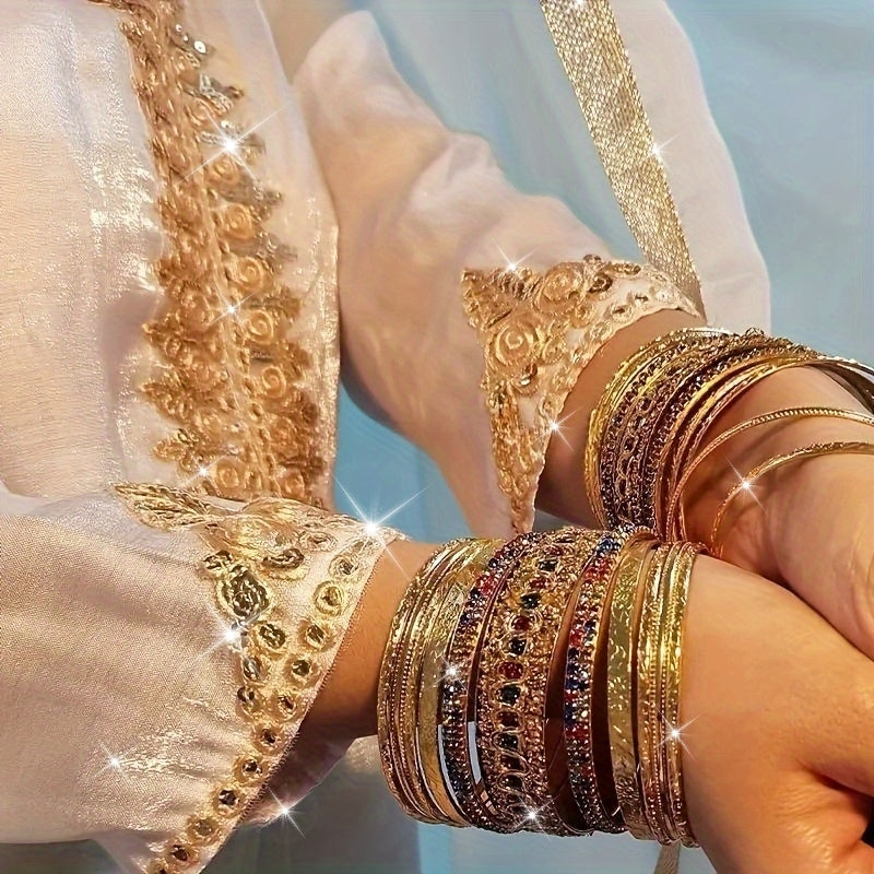 Women’s Bohemian 11-Piece Bracelet Set Ethnic Vintage Rhinestone Alloy Jewelry