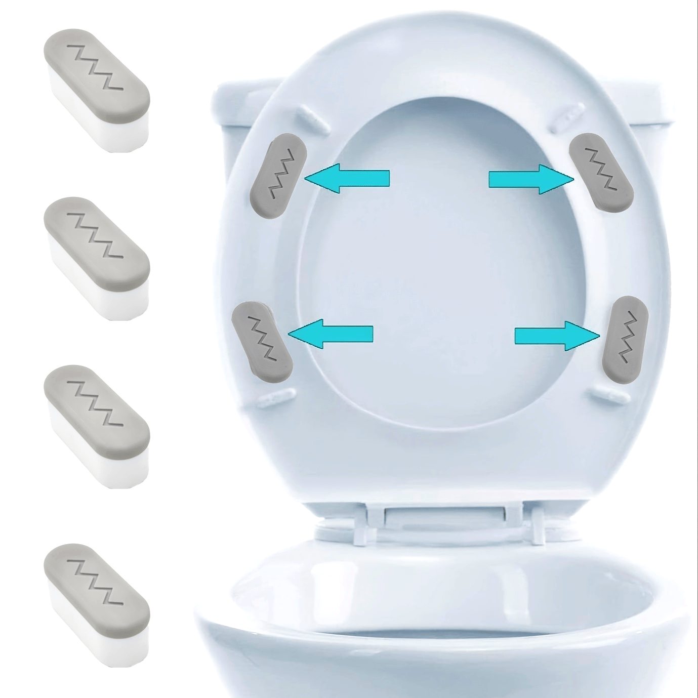 4pcs Toilet Seat Bumpers With Strong Buffer Adhesive for Bidet Attachments