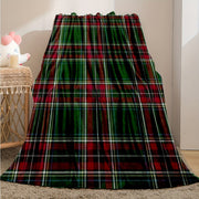 Cozy Flannel Plaid Throw Blanket for Couch Bed Stain-Resistant Machine Washable