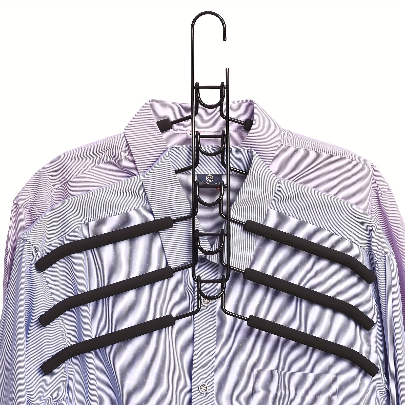 Detachable 5-Tier Clothing Hanger Space-Saving Metal Organizer for Wardrobe