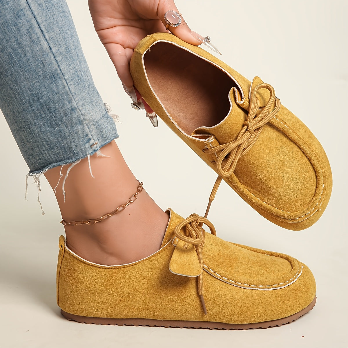 Women Soft Pink Slip-On Loafers Casual Flats Comfortable Round Toe