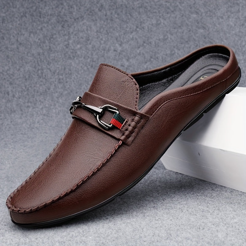 Men's Mule Shoes Slip-On Stripes Rubber Sole Comfortable Outdoor