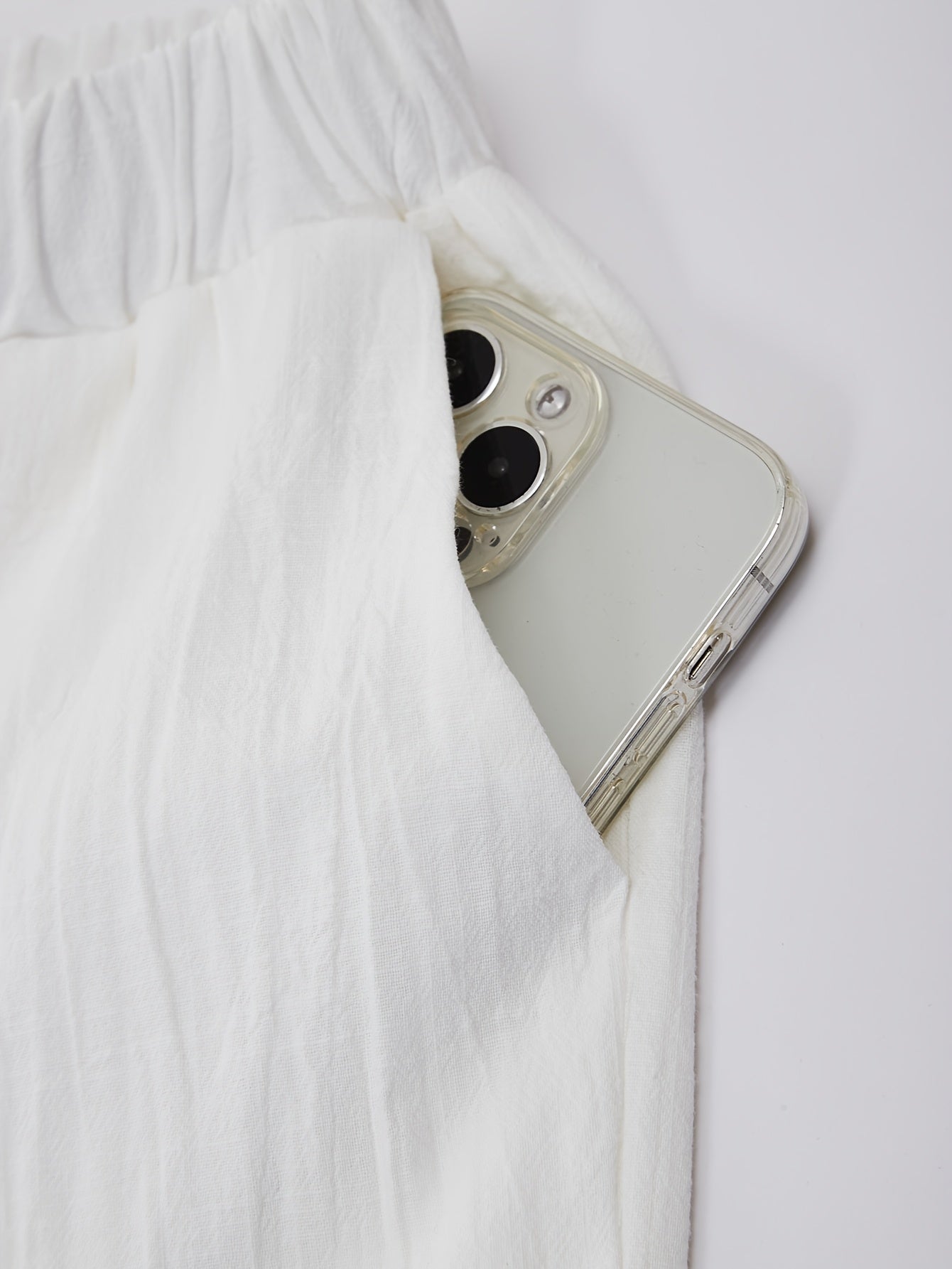 Pantalones de rayón casual con bordado para mujer, color sólido, primavera y otoño