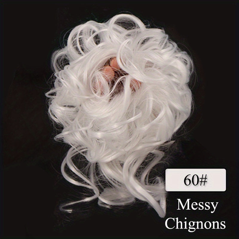 Women Messy Curly Donut Hair Bun Updo Synthetic Hair Extension 25.4cm