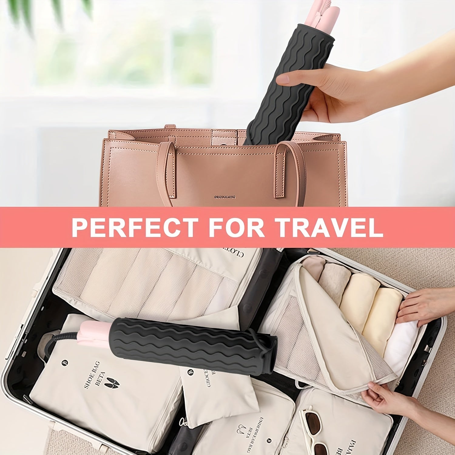 Tapete de viaje resistente al calor de silicona para herramientas de peinado 21x16 cm