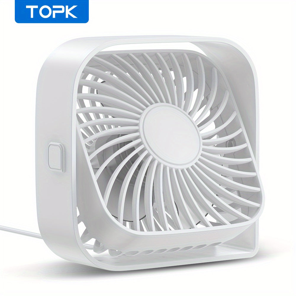 Mini Desk Fan 3 Speeds 10.16cm USB Portable 360° Rotatable Silent Desktop Fan
