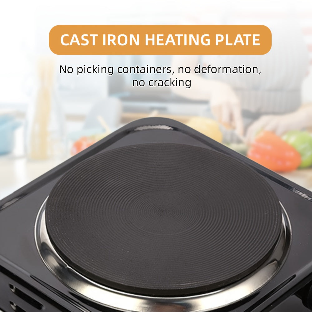 Radiatsiya qilmaydigan, issiqlikka chidamli tekis tagli idishlarni isitadigan portativ elektr pechasi.