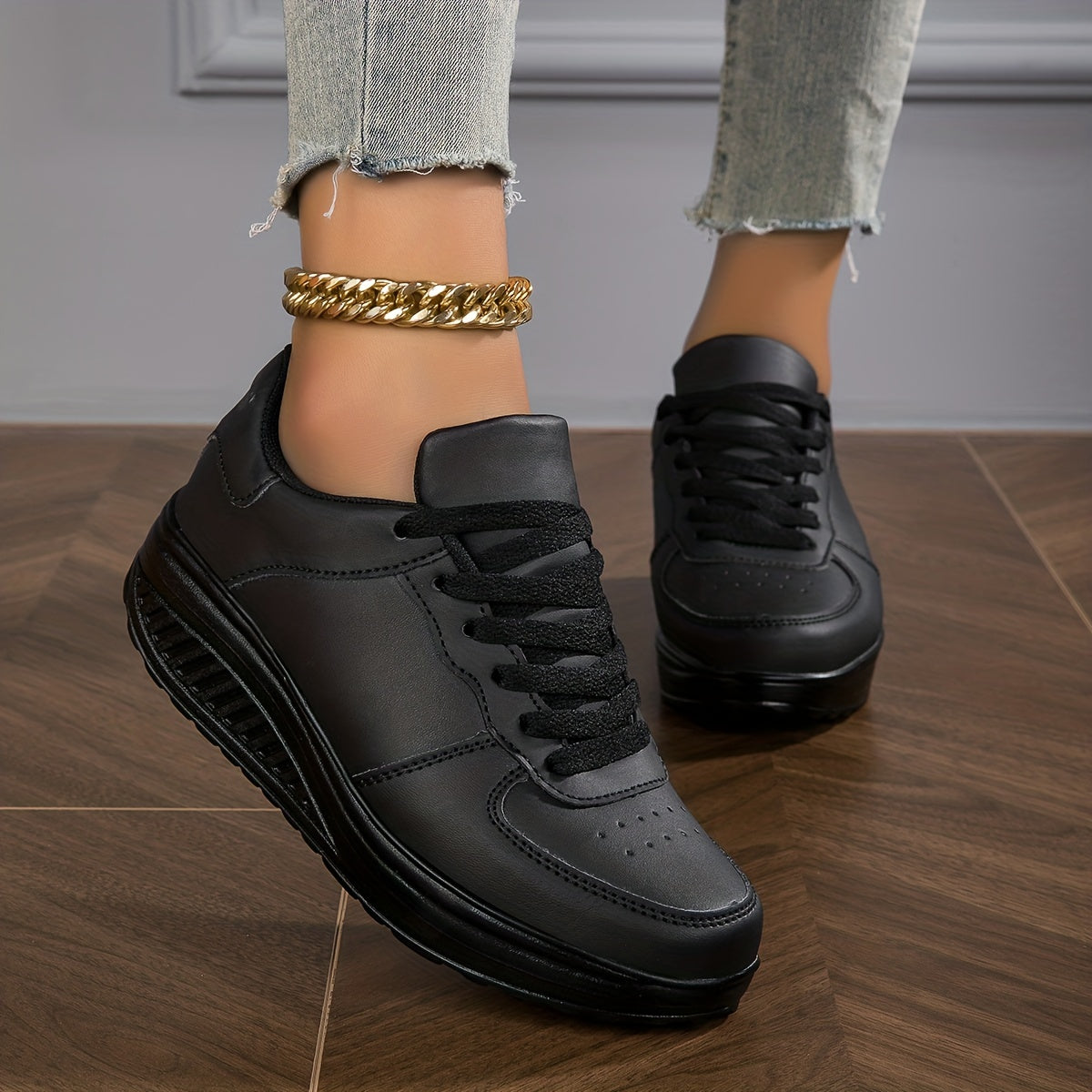 Women's Casual Rocker Sneakers Breathable Non-Slip Brown White Soles
