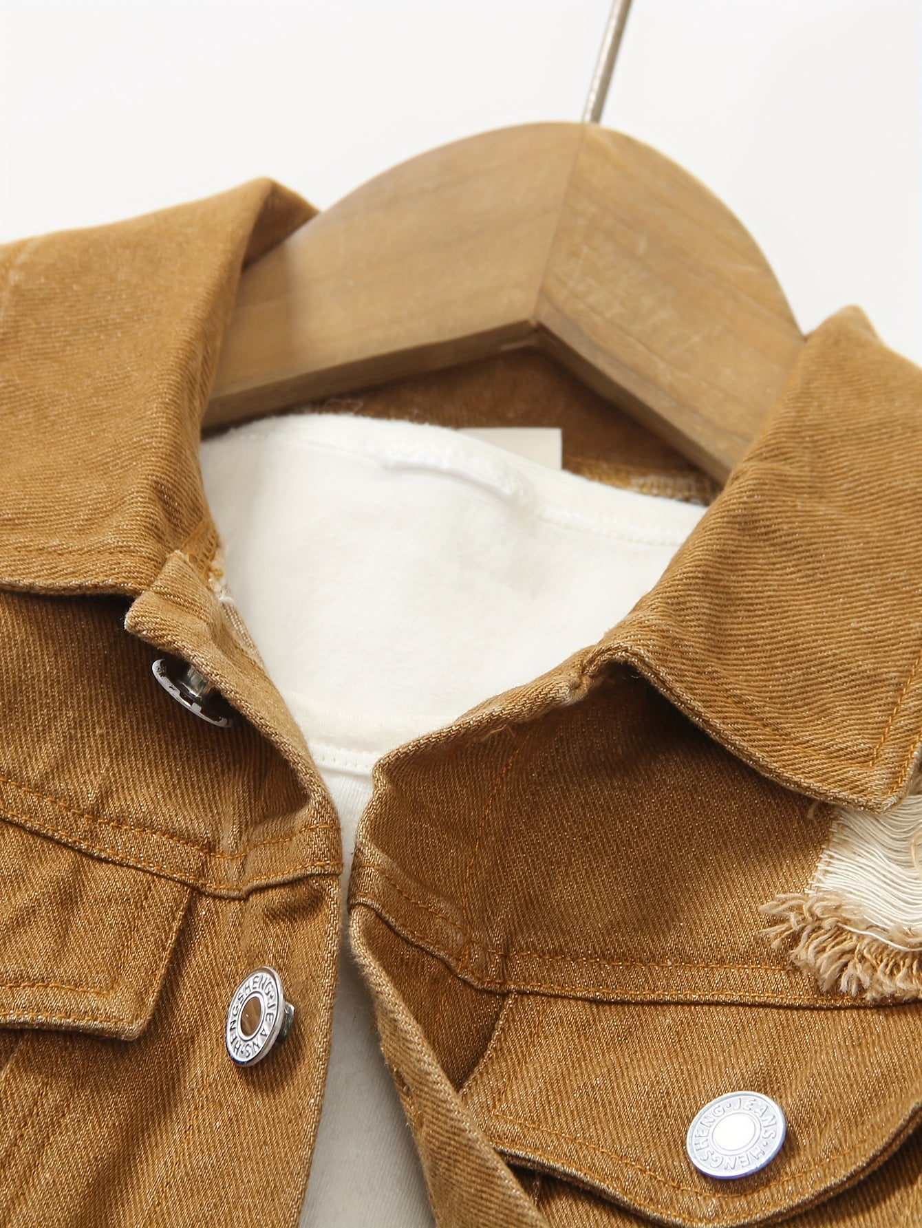 Denim Long-Sleeved Suit for Men and Children with Elastic Waist for Spring and Autumn