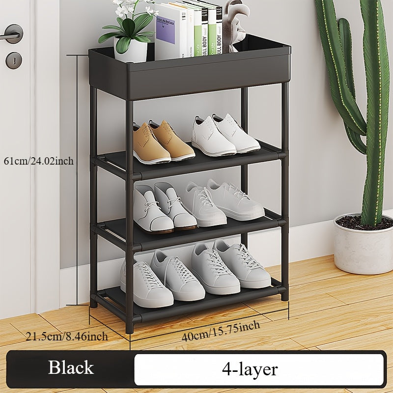 Floor Standing Shoe Rack Organizer Sturdy Plastic Space Saving Entryway Closet