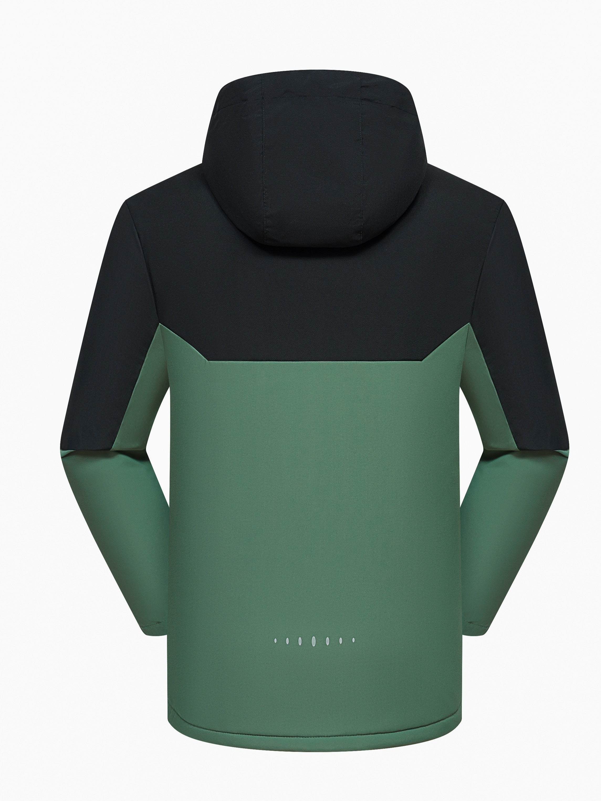 Plus Size Women's Colorblock Long Sleeve Zip Up Hooded Puffy Jacket