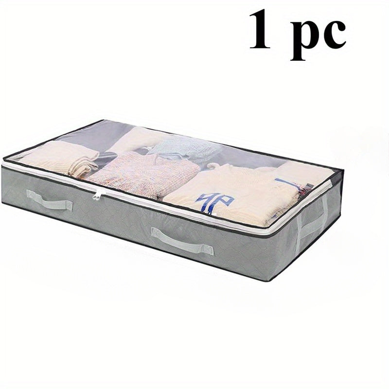 Large Capacity Under-Bed Storage Organizer Waterproof Fabric Reinforced Handles Durable Construction