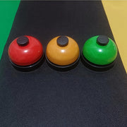 Colorful Metal Hand-Press Dog and Cat Training Bell with Red Yellow Green Bells