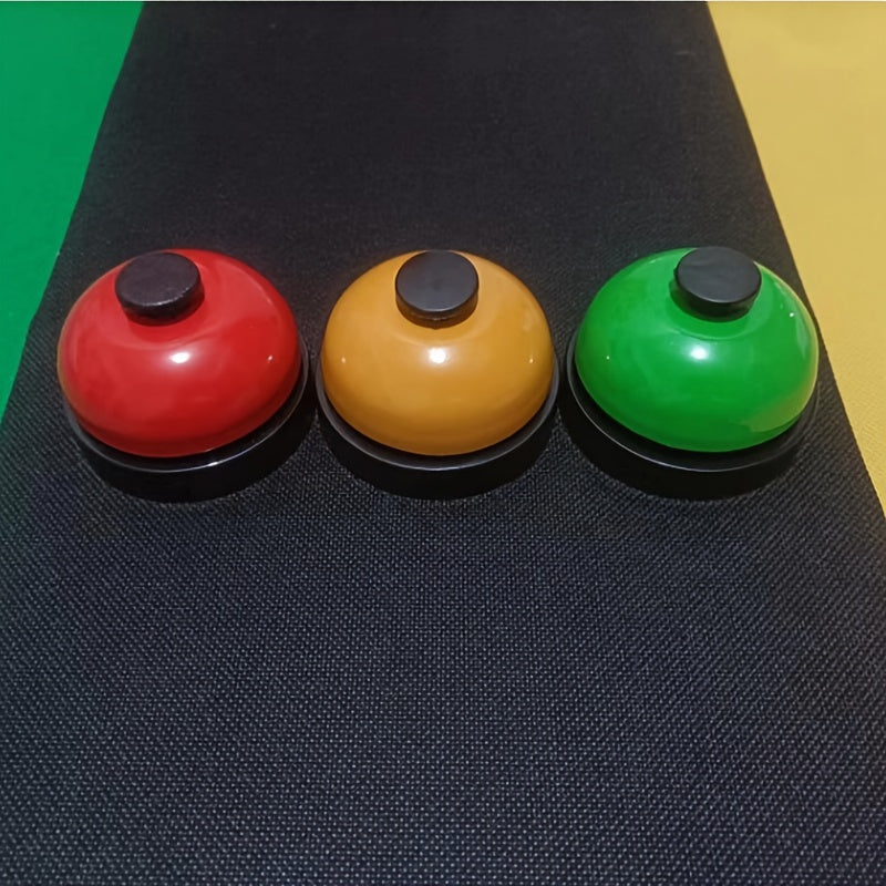 Colorful Metal Hand-Press Dog and Cat Training Bell with Red Yellow Green Bells