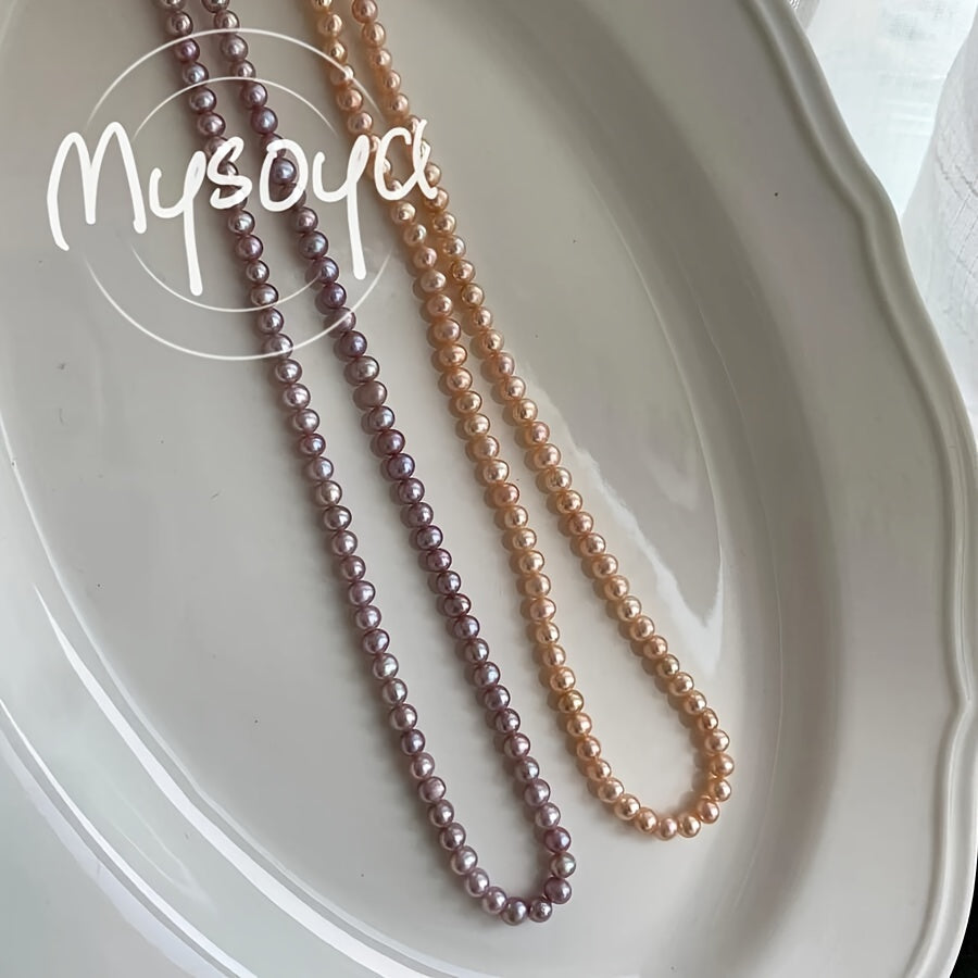 Boho Qo'lda tayyorlangan Okean marjonli zanjir 5-6mm Iyun tug'ilgan kun tosh tabiiy zargarlik buyumlari kundalik va bayram kiyish uchun