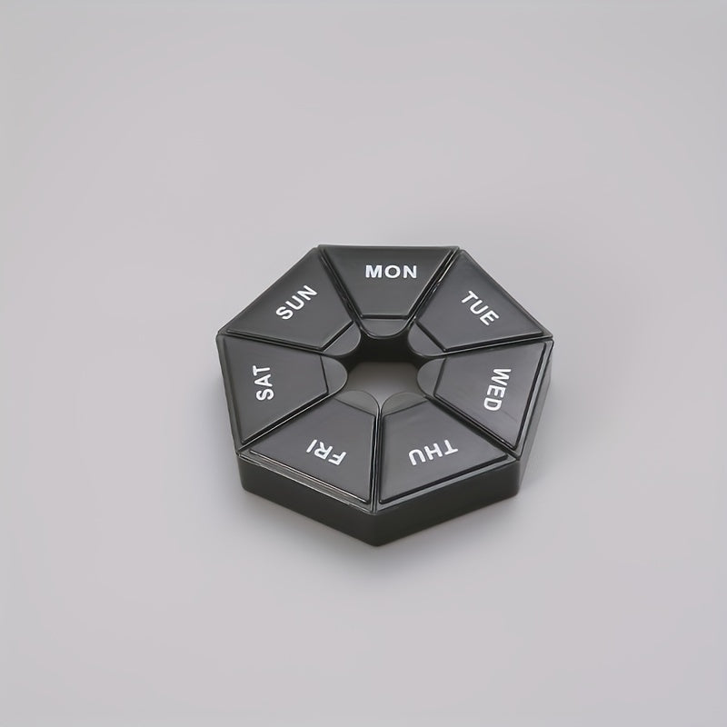 Uniseks portativ Rangli kamonli tabletkalar qutisi 7-tarmoqli qalinlashtirilgan dori tashkilotchisi