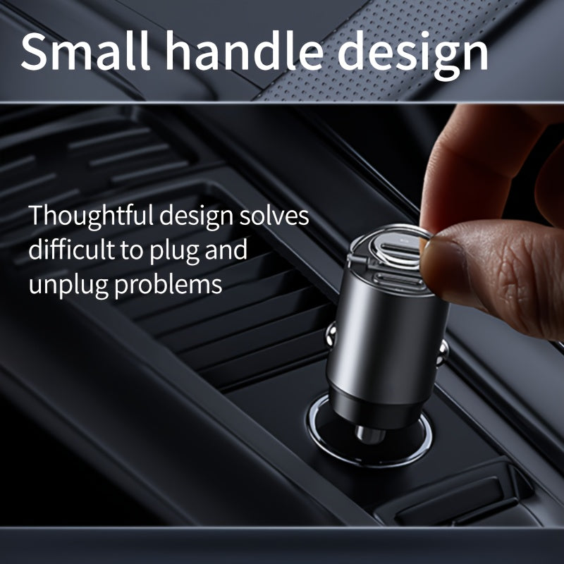 Mini tez zaryadlash avtomobil zaryadkasi, ikki portli Type C PD3.0, portativ mat