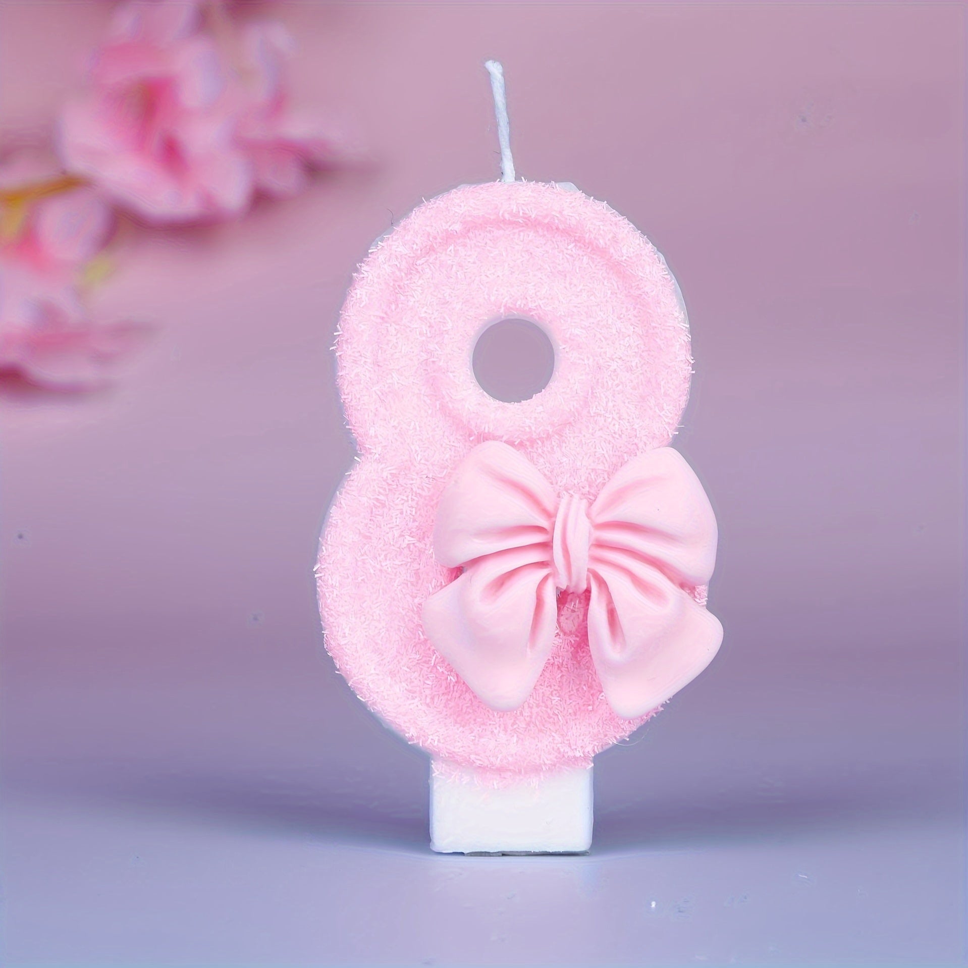 Pink Glitter Number 12 Birthday Candle for Celebrations and Parties