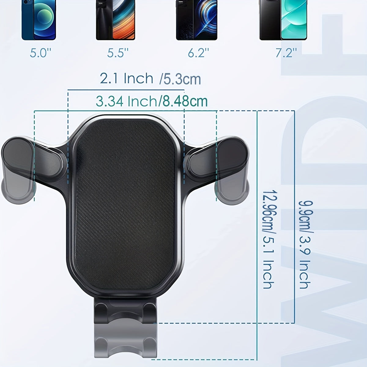 Soporte universal para coche con clip de ventilación para smartphones de 12-17 cm