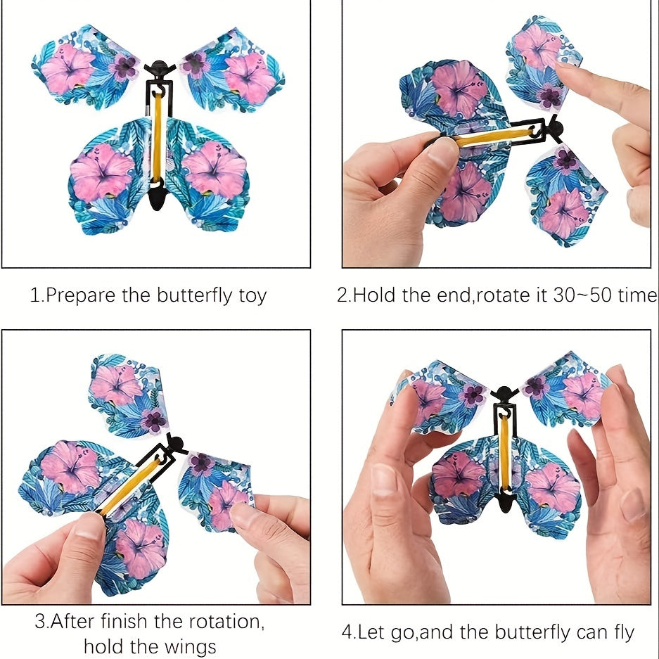 Colorful Wind-Up Butterfly Toy for Kids Ages 6+ for Weddings and Birthdays