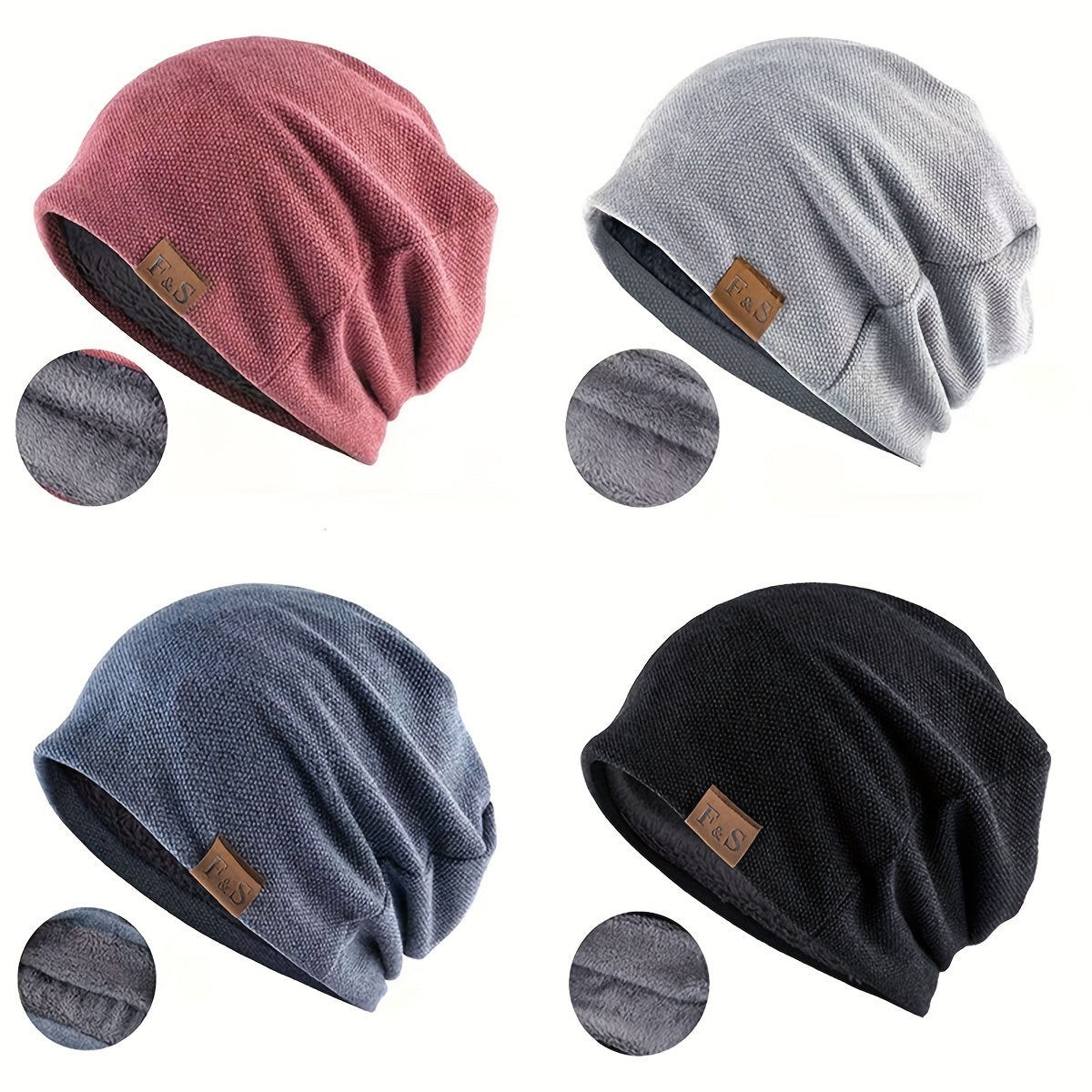 Soft Knitted Beanies in Solid Colors for Men and Women Spring Gift