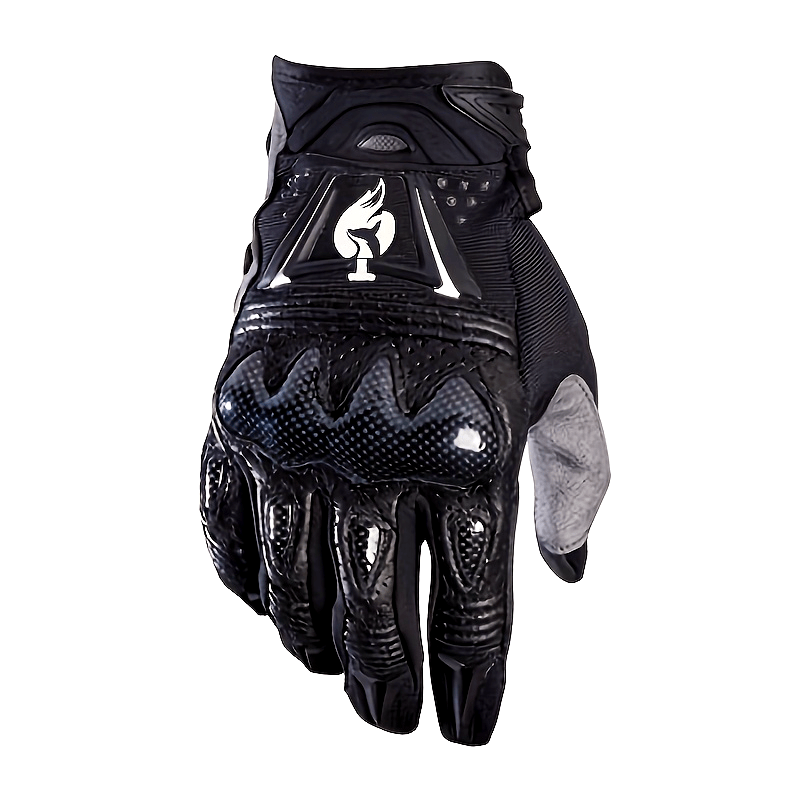 Men's Faux Leather Full Finger Motorcycle Gloves All-Season Protective Gear