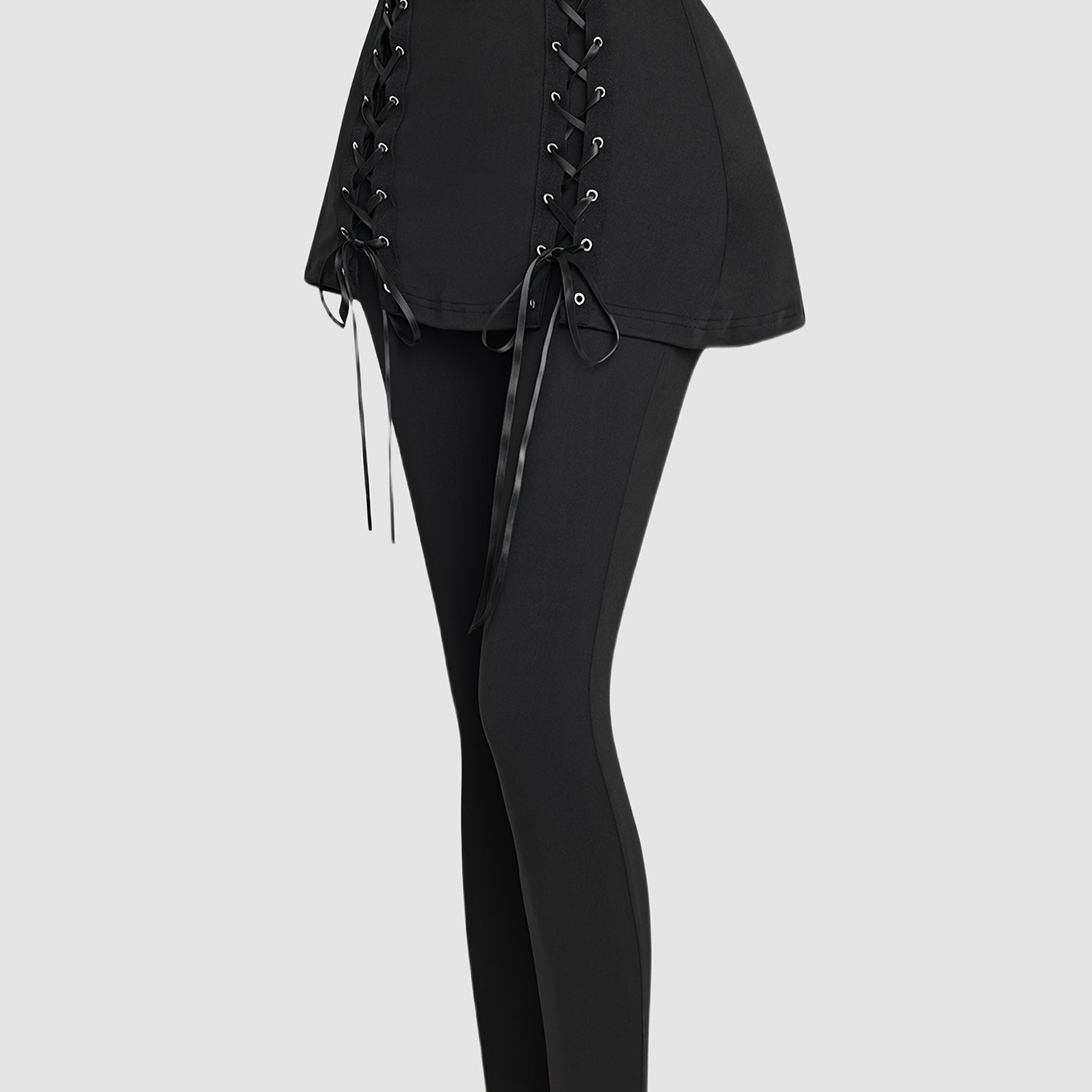 Women’s Plus Size 2-in-1 Skirt and Tights Knit Leggings Solid Color