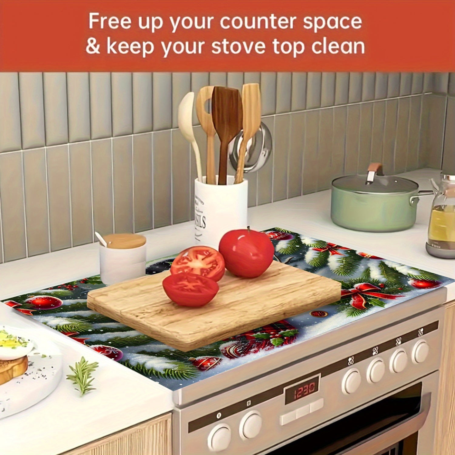 Rojdestvo qor pashasi pechka usti himoyachisi, suv o'tkazmaydigan, tirnalishga qarshi, issiqlikka chidamli qopqoq