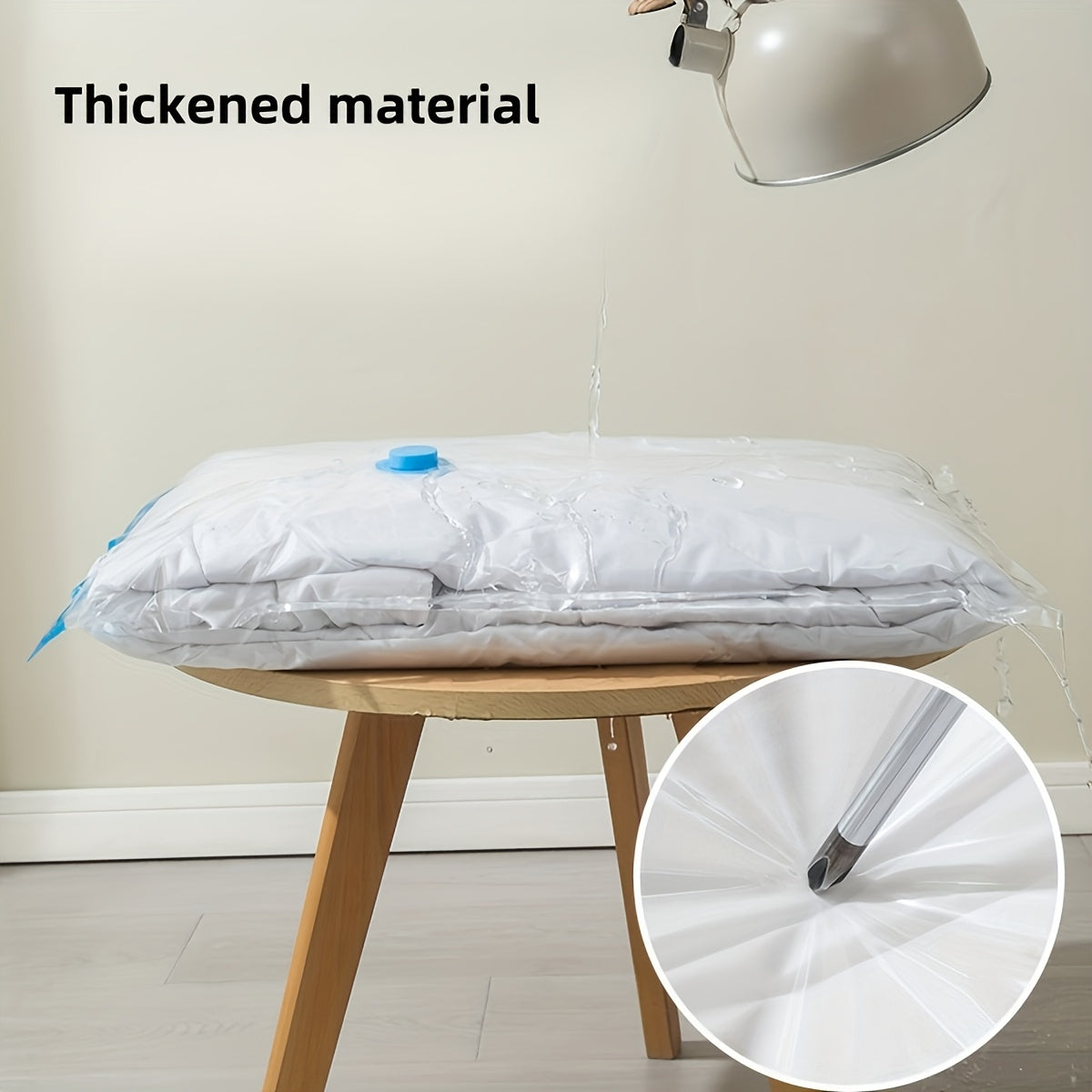 Set of 5 Rectangular Vacuum Storage Bags with Hand Pump for Clothing Space Saving