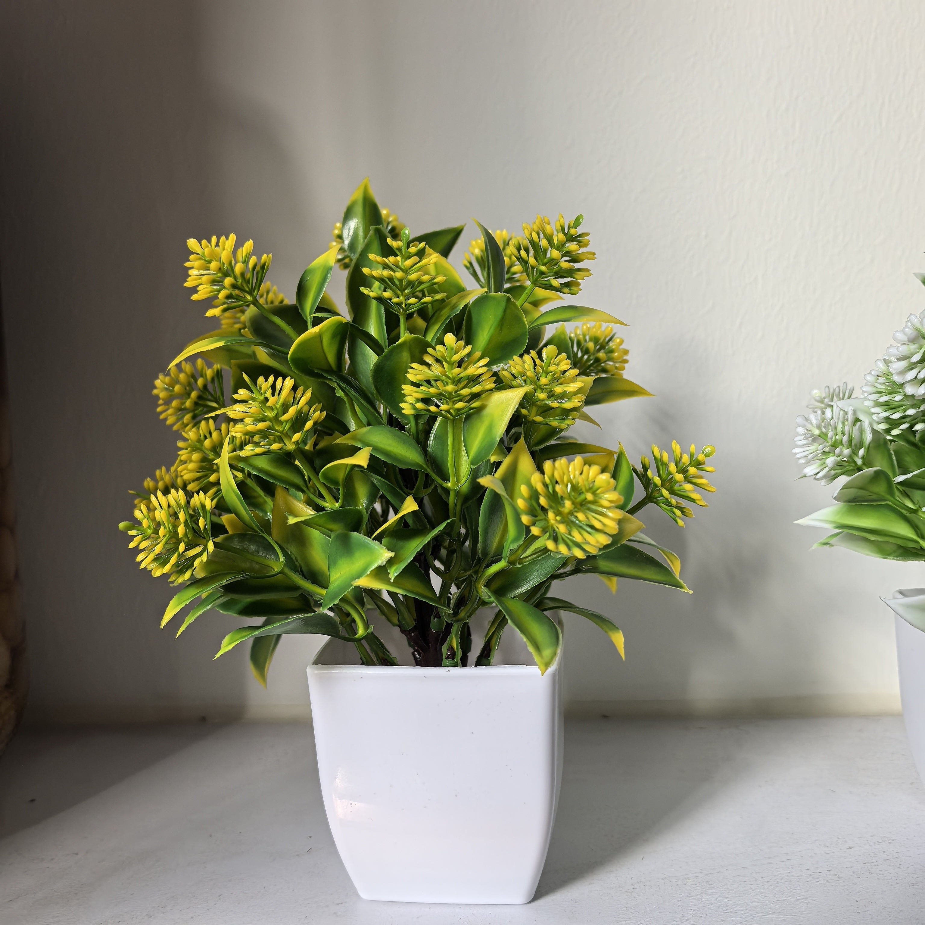 Decoración de planta artificial con flor en maceta para hogar, oficina y dormitorio