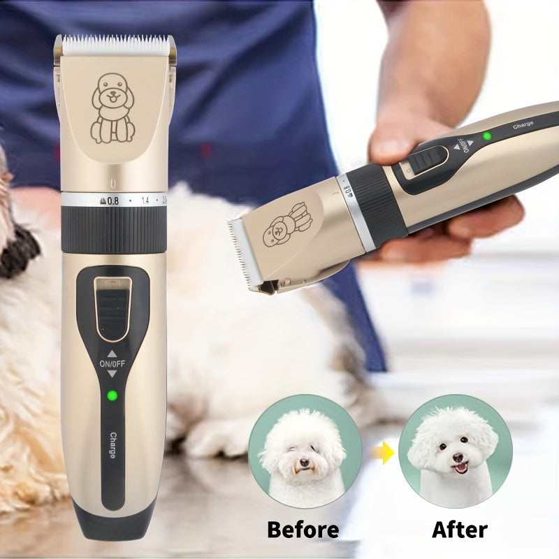 Pet Grooming Kit Cordless Quiet Hair Trimmer for Cats and Dogs USB Rechargeable