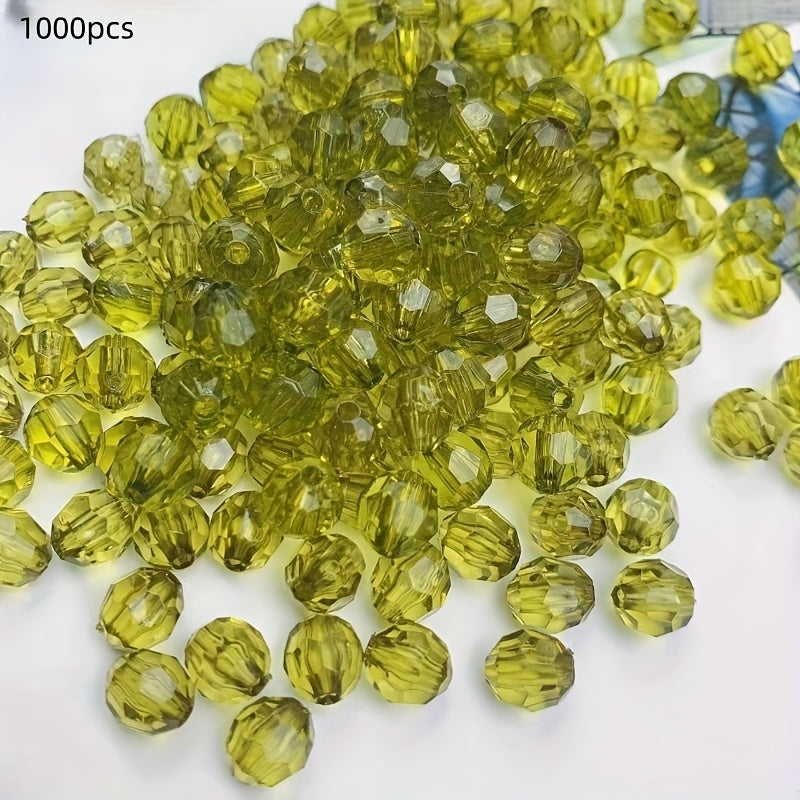 1000 piezas de cuentas de esquina de acrílico transparente de 6mm para bricolaje, joyería y decoración del hogar