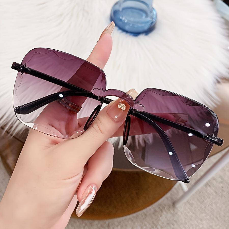 Women's Frameless Fashion Glasses Set for Shopping and Photography