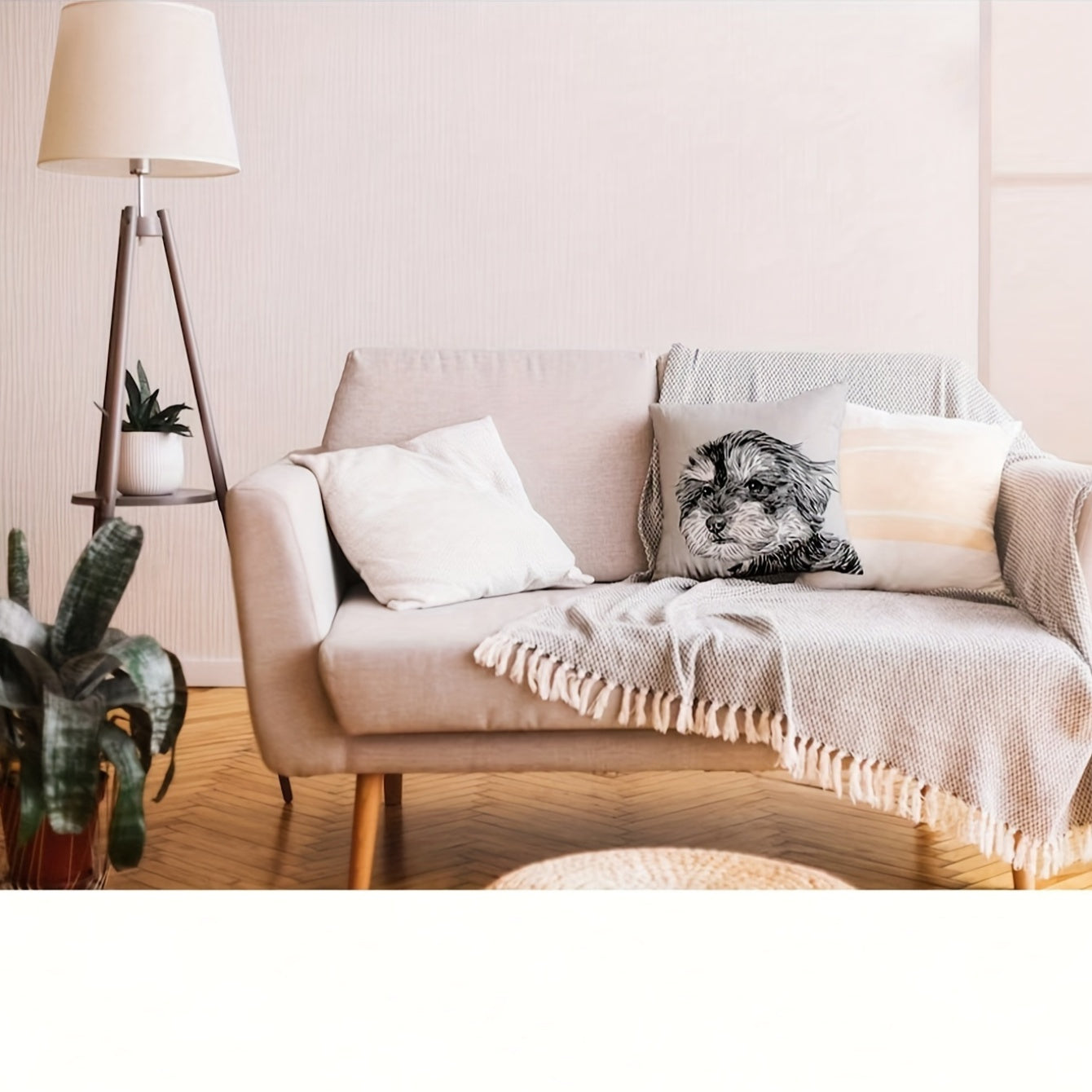 Funda de almohada personalizada con foto de mascota, suave, de punto, acogedora, decoración para el hogar, regalo