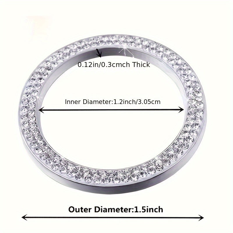 Women Sparkling Car Engine Start Ring Decal Key Ignition Cover Interior Accessories