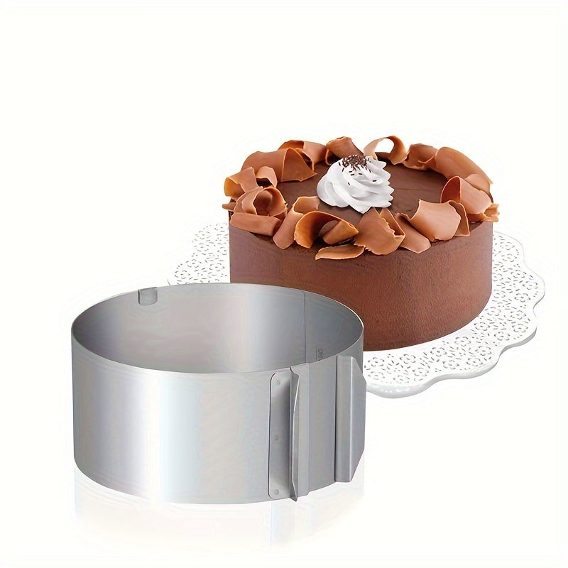 Adjustable Stainless Steel Cake Ring Mold for Baking Round and Mousse Cakes
