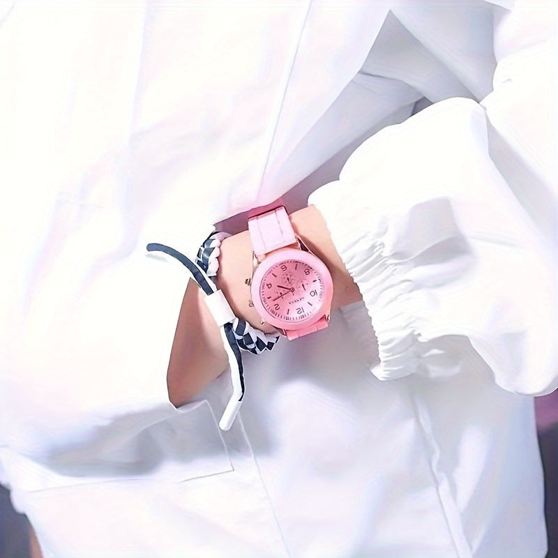 Set of 2 Silicone Wrist Watches for Teenagers with Casual Straps and Pointer Display