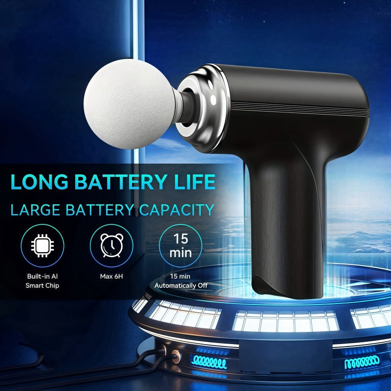 Portativ zaryadlanadigan tanani yog' massaj qilish moslamasi, o'zgaruvchan boshlar bilan, erkaklar va ayollar uchun ultra-ovozsiz fascia quroli. To'liq tana massaji va dam olish uchun ideal. Qo'l bilan ishlatiladigan perkusiv massaj quroli.