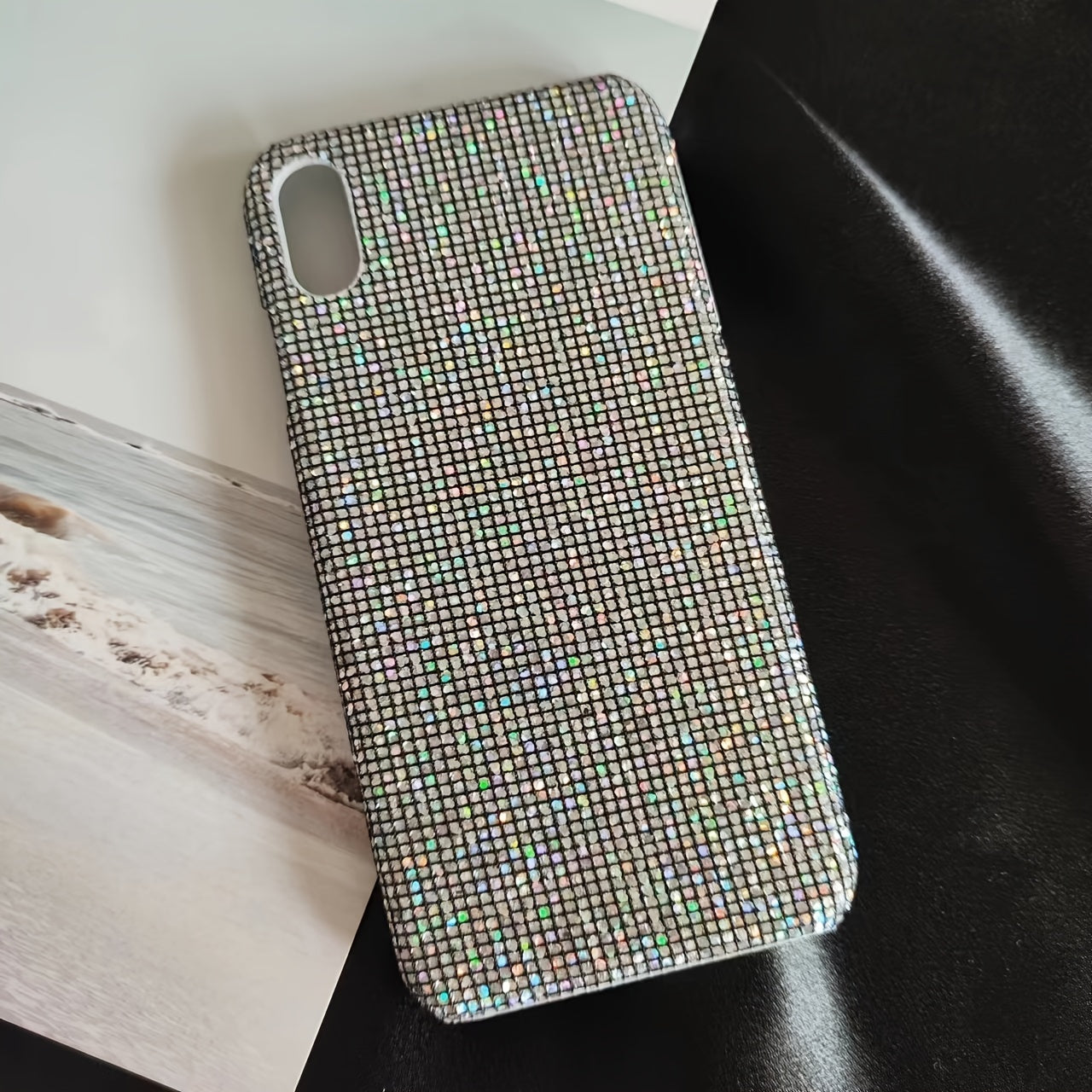 Black Glitter Anti-Drop Phone Case for iPhone Models 7-15