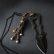 Brass Car Keychain with Metal Backpack Accent in Rich Brown