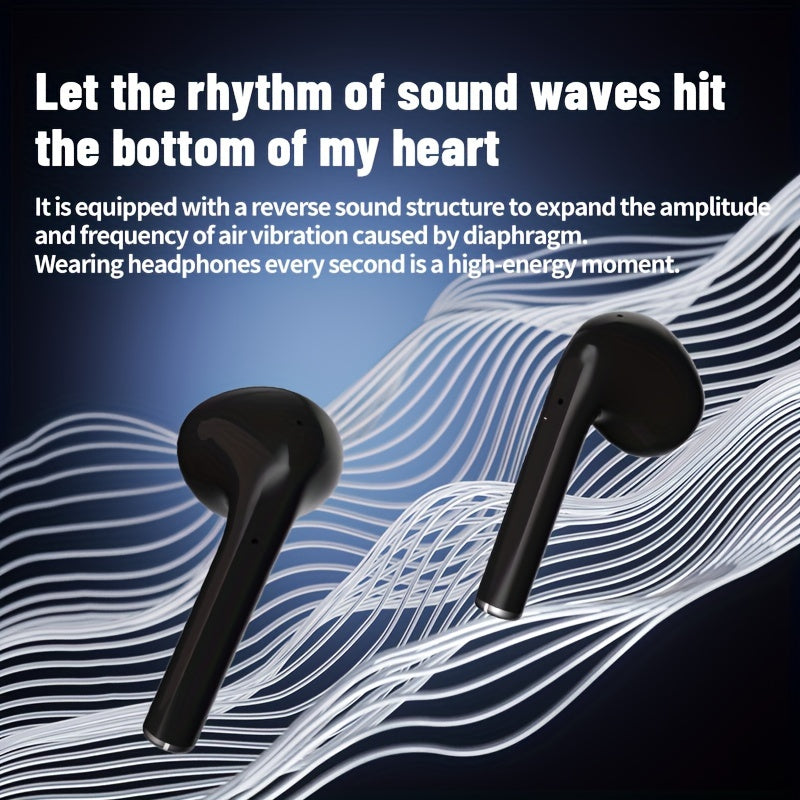 Auriculares inalámbricos con control táctil, aislamiento de sonido, micrófono integrado, batería de larga duración, carga USB-C para llamadas y juegos