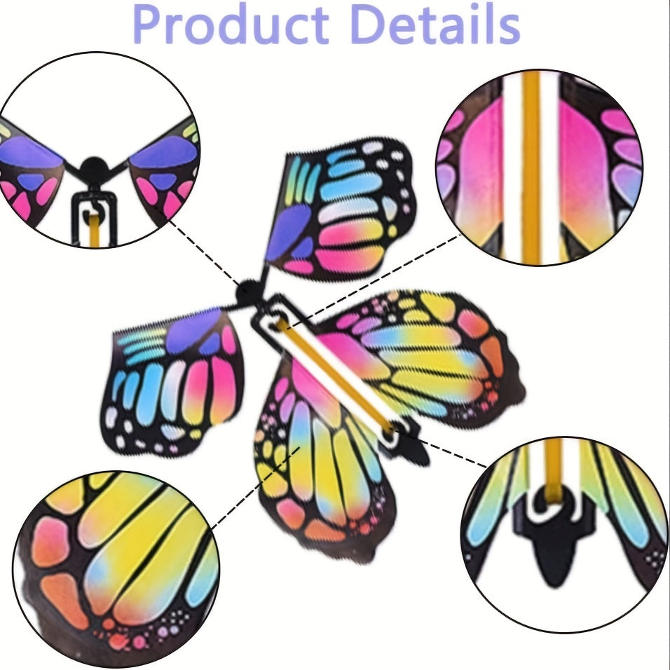 Colorful Wind-Up Butterfly Toy for Kids Ages 6+ for Weddings and Birthdays