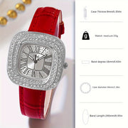 Women's Quartz Watch Square Face PU Leather Strap Alloy Pointer Gift for Mom or Girlfriend