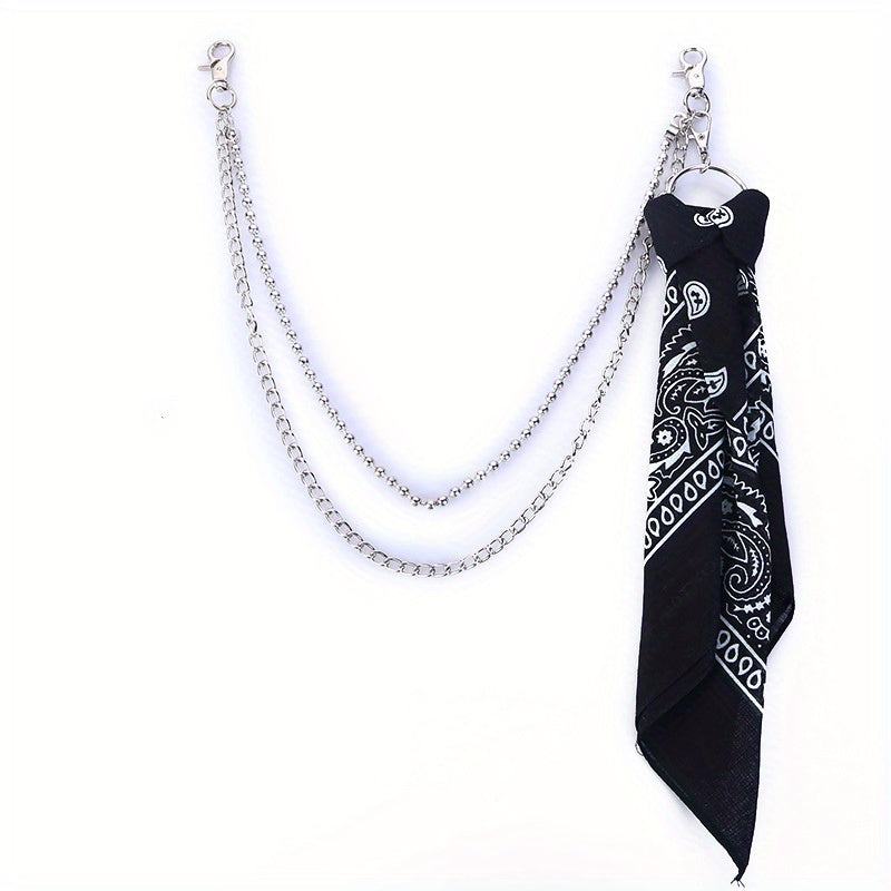 Metal Jeans Chain with Square Scarf Beads Hip-Hop Style Accessory for Gifting