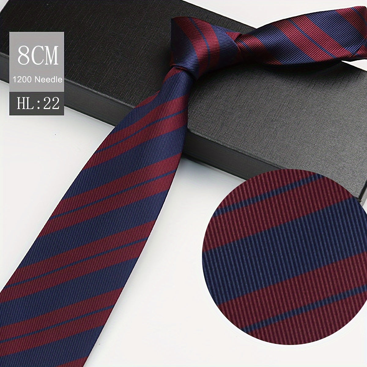 Men's Red Polyester Necktie 8cm Wide for Weddings and Business Events