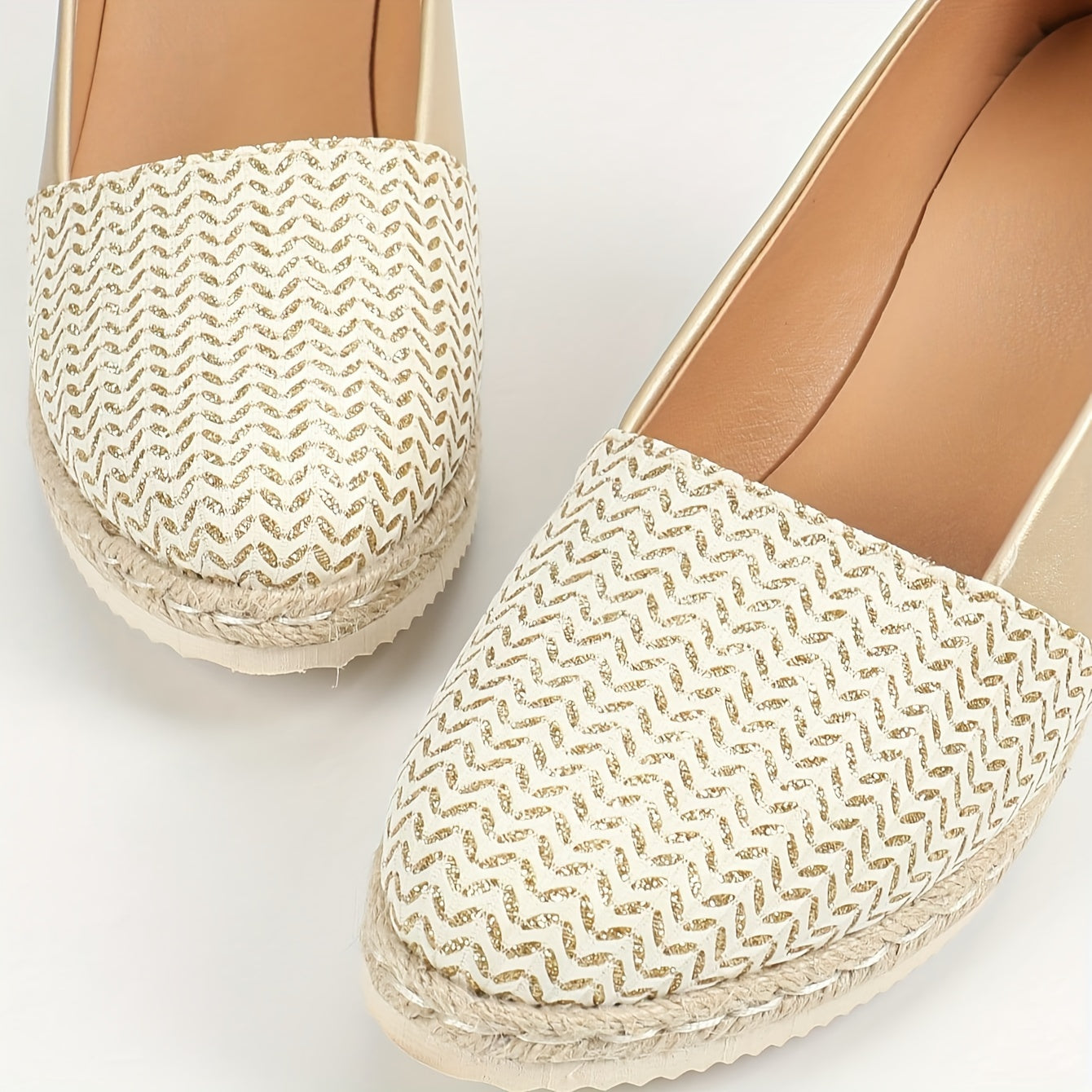 Women’s Casual Striped Wedge Heels with Spike Embellishments Synthetic Platform Shoes