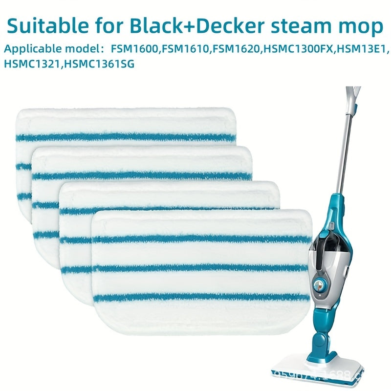 Микрофибровые насадки для паровых швабр, синие и белые, многоразовые, для твердых пород дерева, плитки, ламината