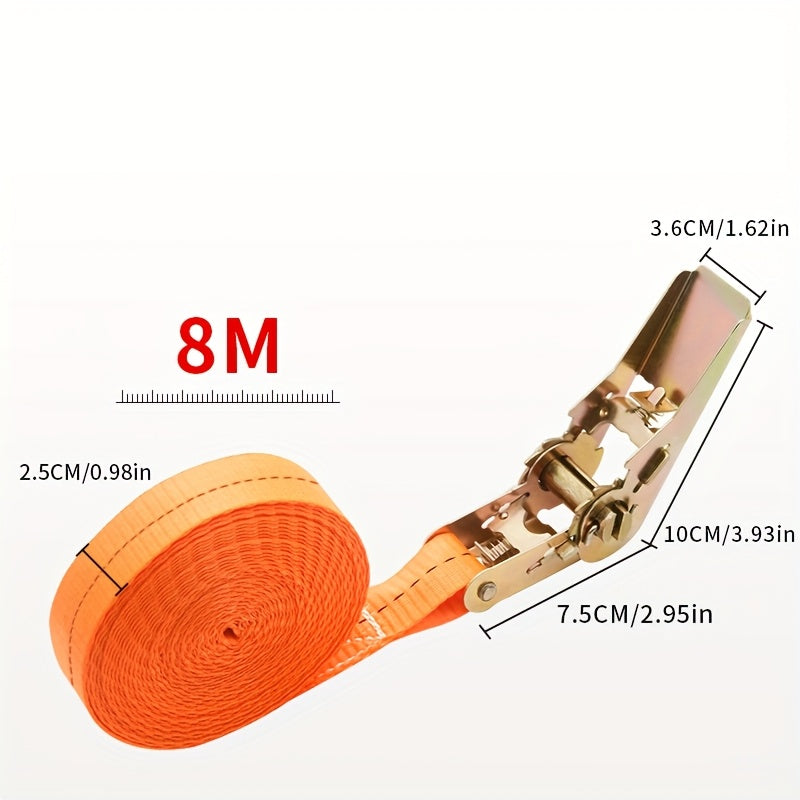 Heavy-Duty Polyester Ratchet Cargo Straps with Metal Buckle for Cars and Trucks